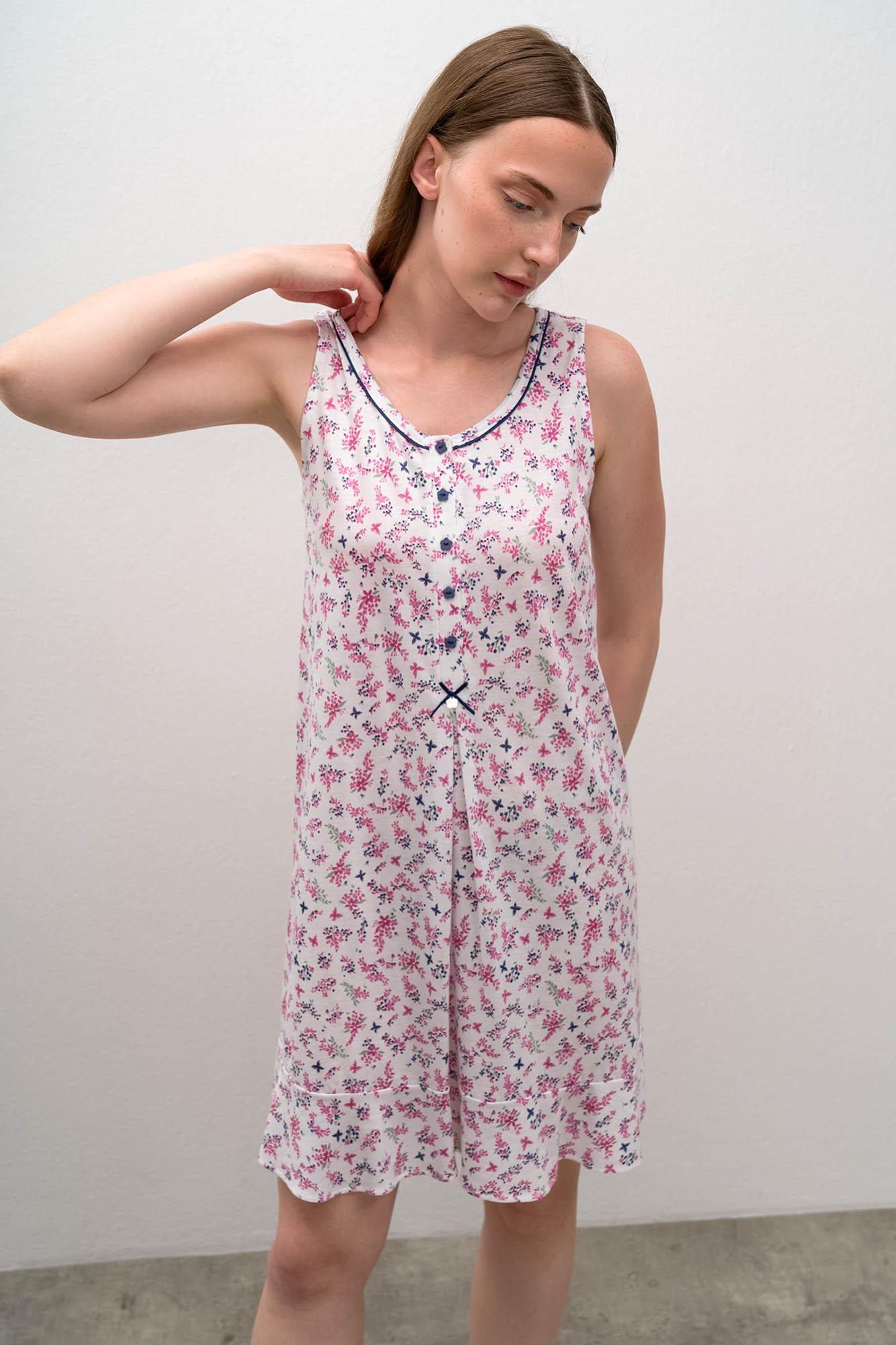 Sleeveless Button Front Night Gown