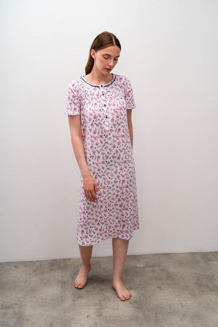 Sleeveless Long Nightgown with Buttons