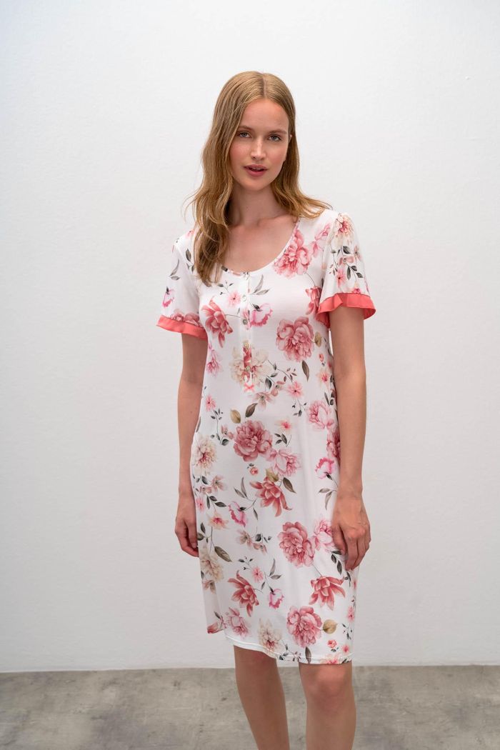 Floral Nightgown with Placket