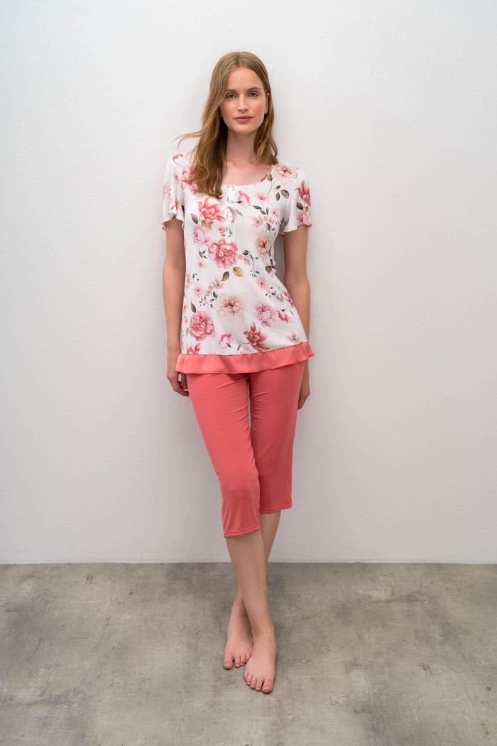 Floral Pyjamas with Short Sleeves