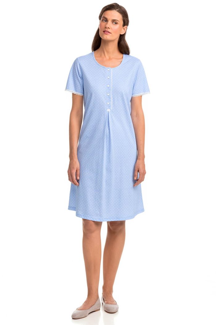 Polka Dot Nightgown with Buttons