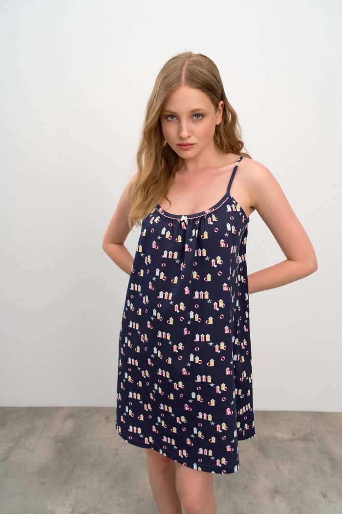 Printed Nightgown with Straps