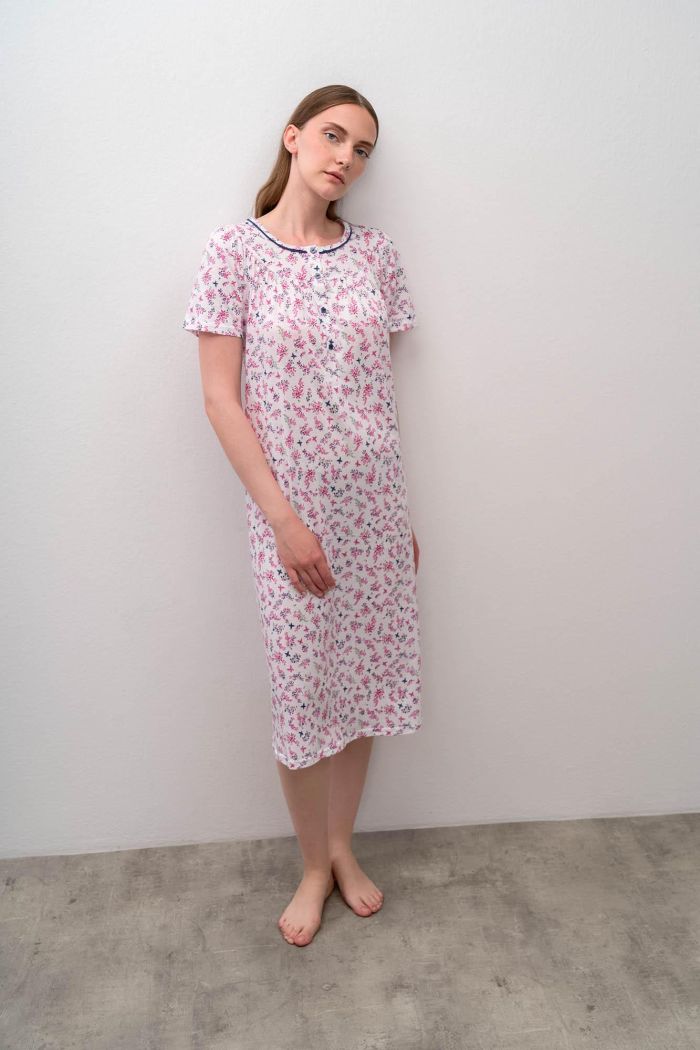 Sleeveless Long Nightgown with Buttons