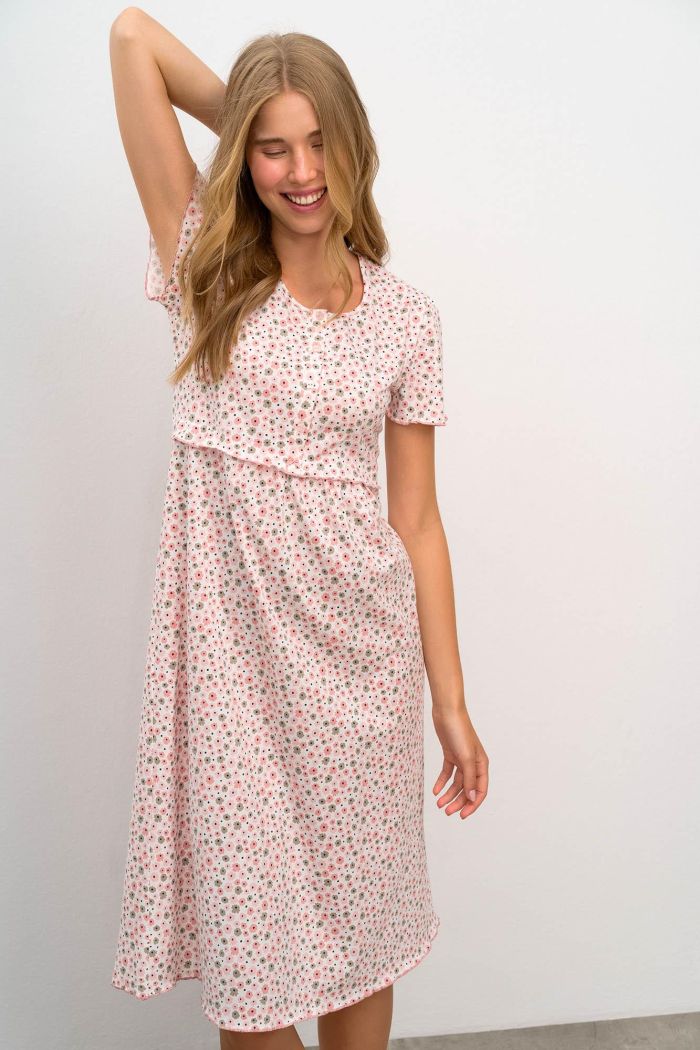 Short Sleeve Printed Nightgown