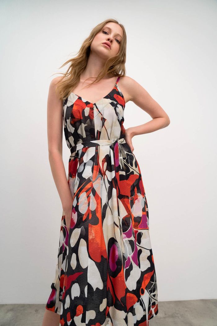 Printed Dress with Straps