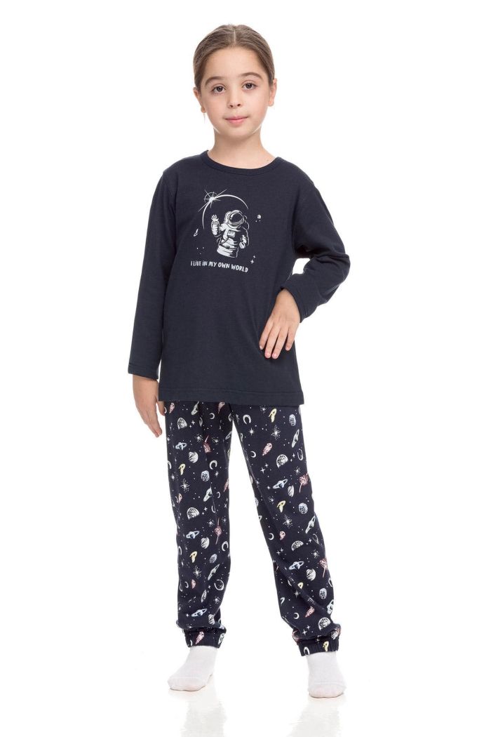 Kid’s Cotton Pyjamas with planets