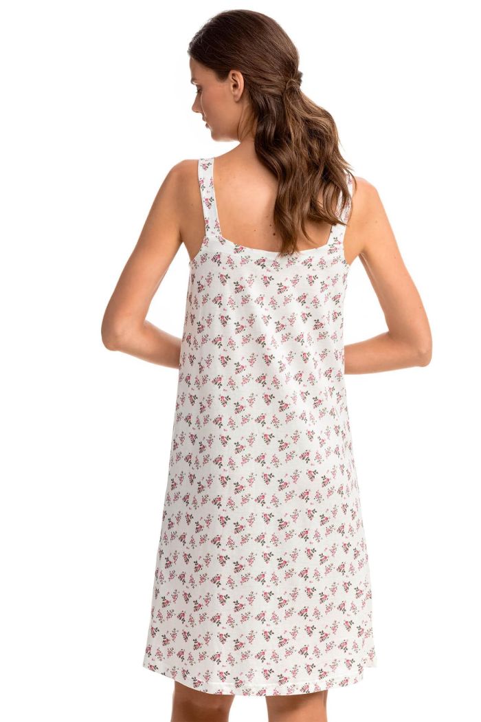 Sleeveless Floral Nightgown with Buttons