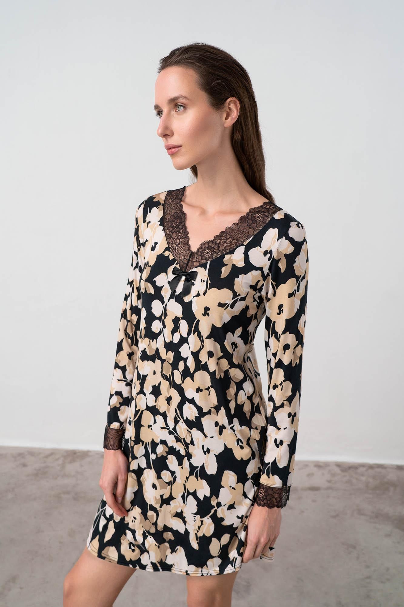 Floral Nightgown with Lace