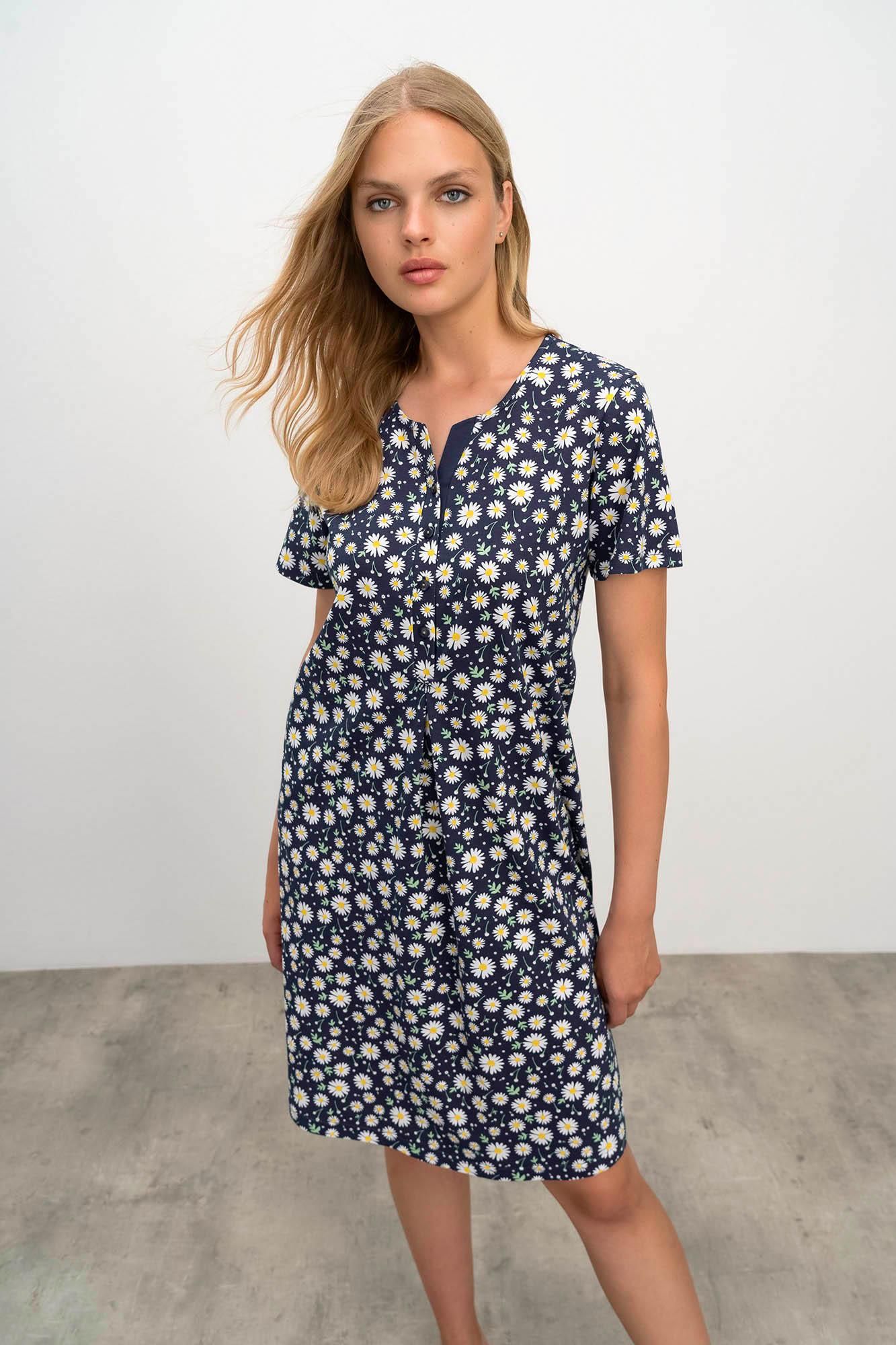 Short Sleeve Nightgown  with Buttons