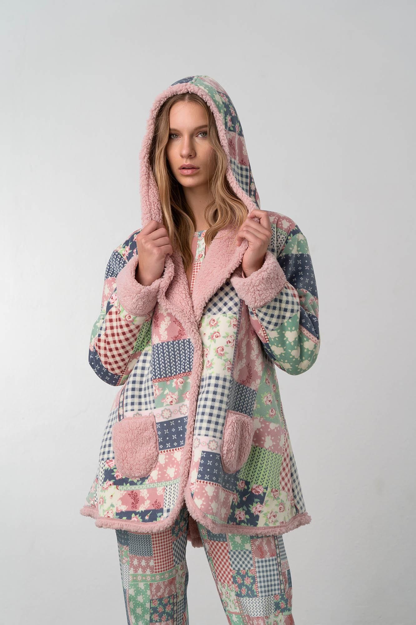Printed Buttoned Robe