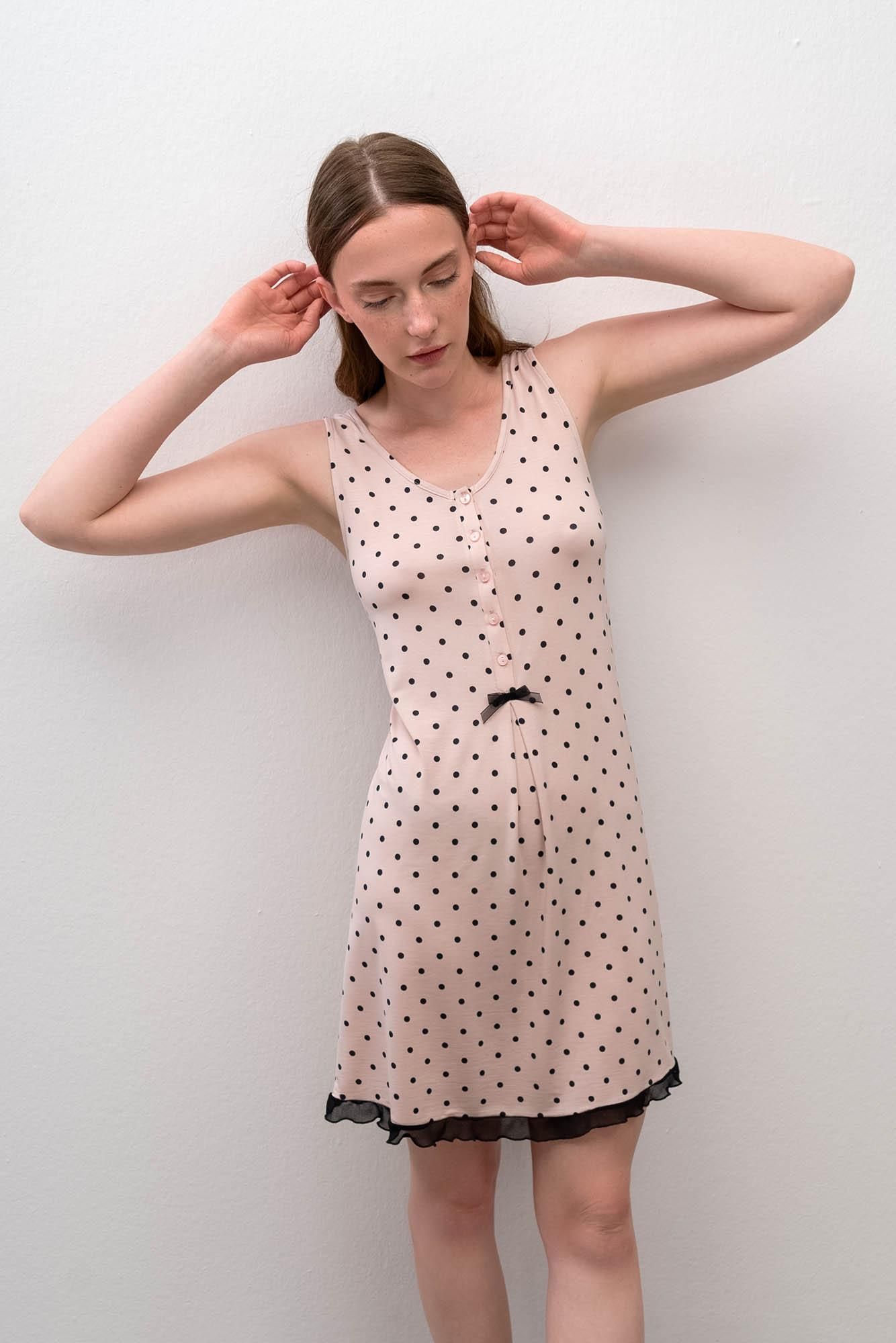 Polka dot Nightgown with placket
