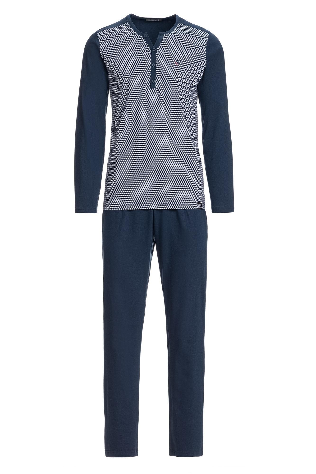 Men’s Patterned Pyjamas with Button Placket