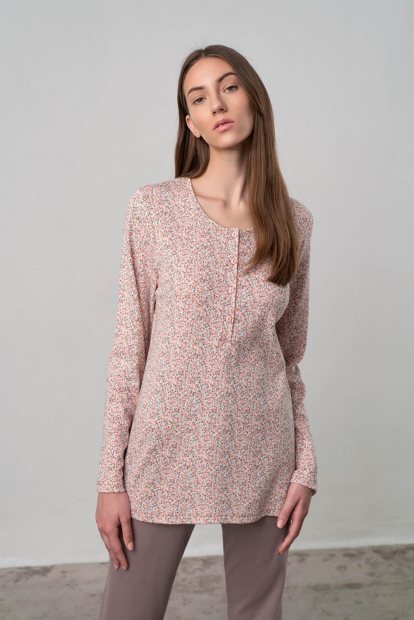 Floral Pyjamas with Button Placket