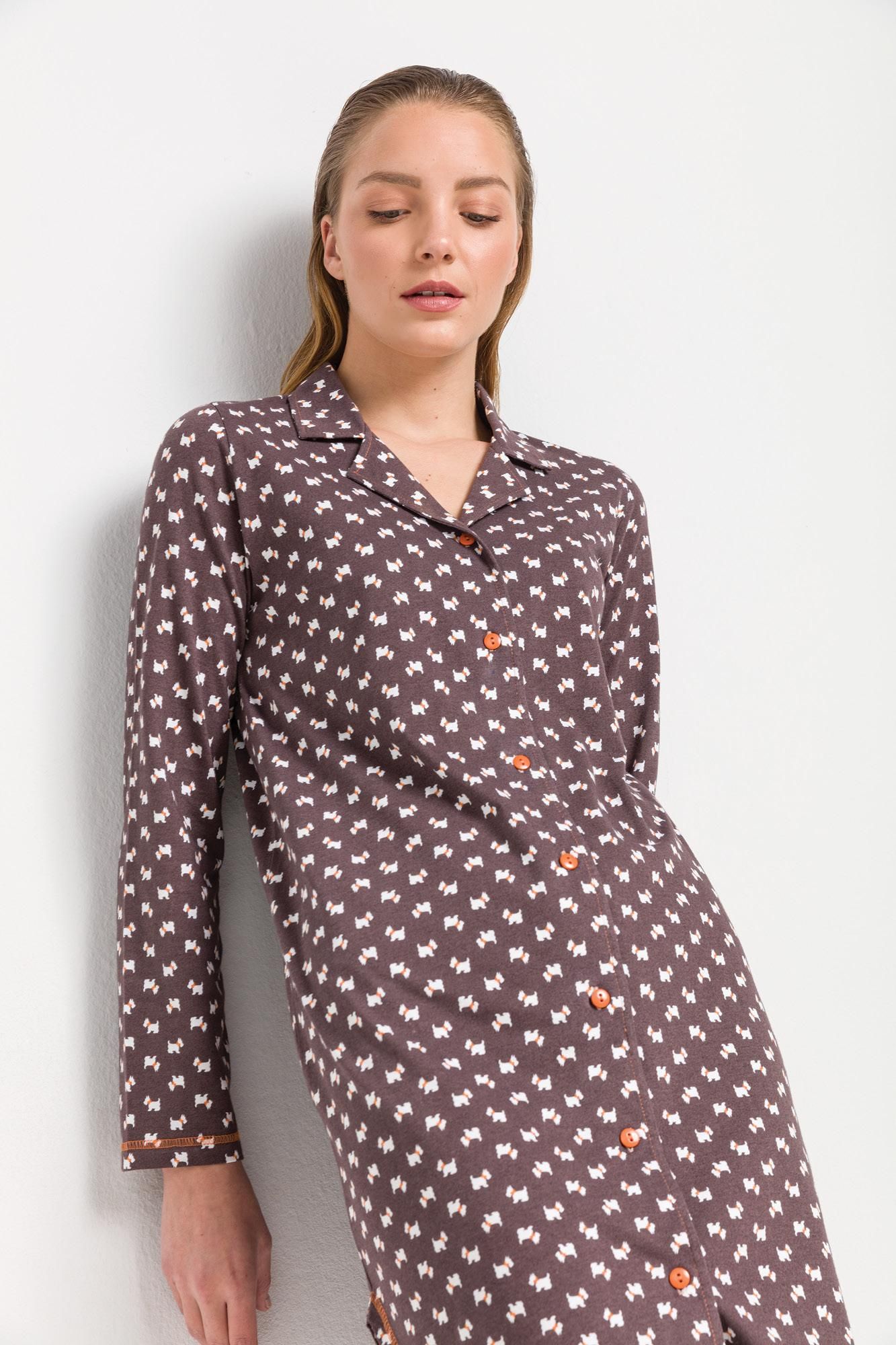 Women’s Patterned Maternity Nightgown Plus Size