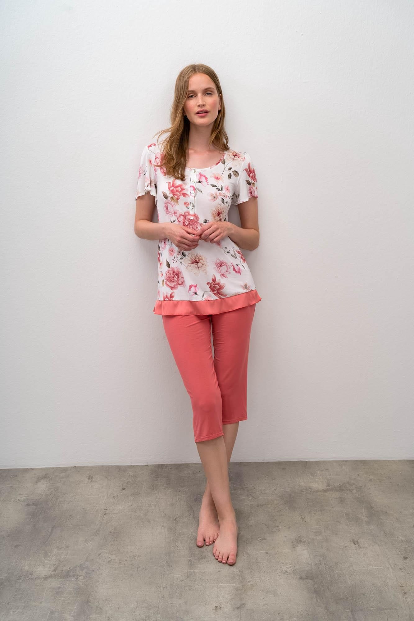Floral Pyjamas with Short Sleeves