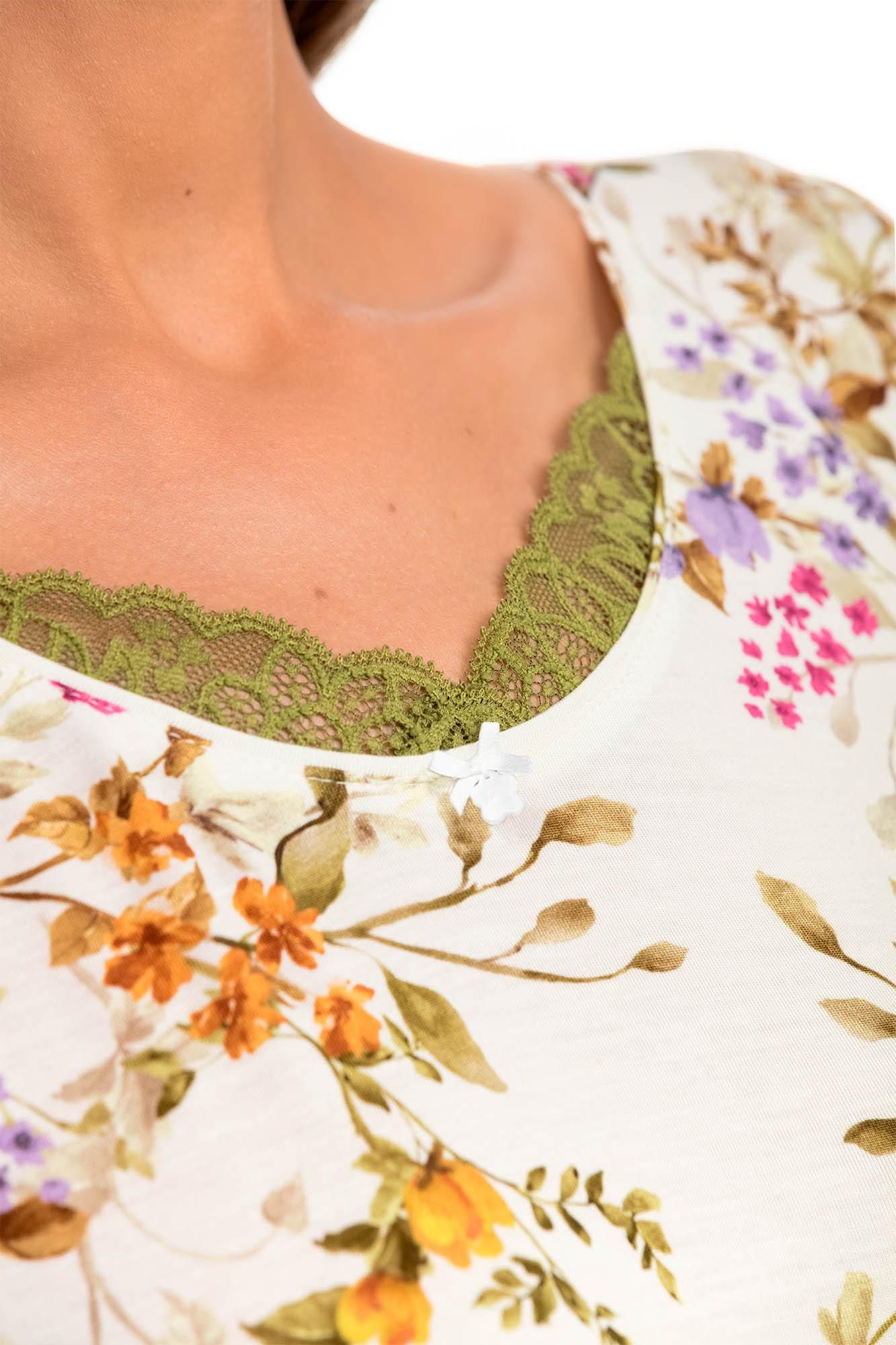 Floral Nightgown with Lace Details