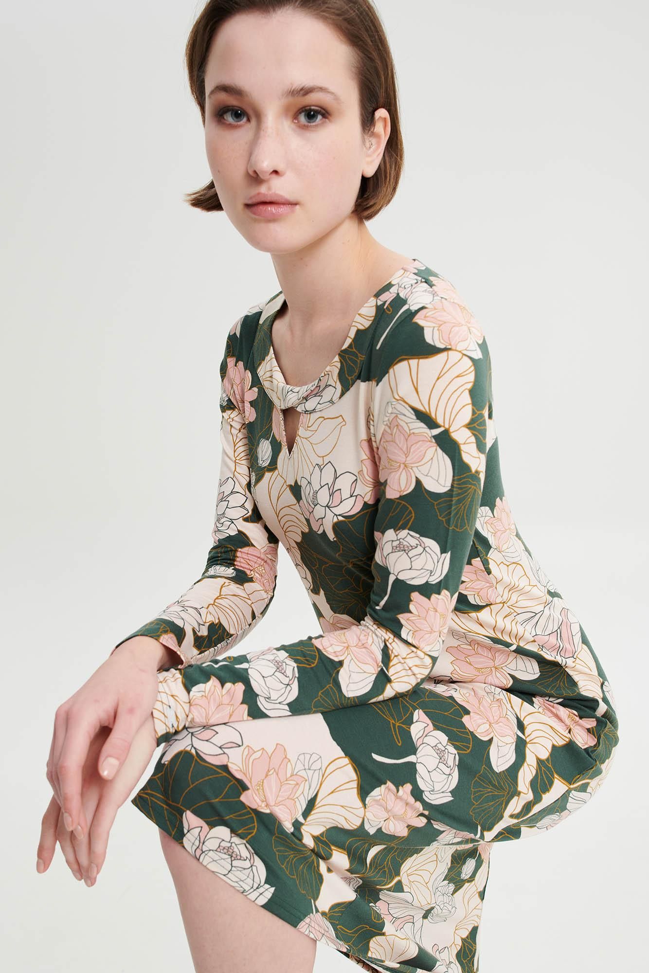 Floral Nightgown with Lace