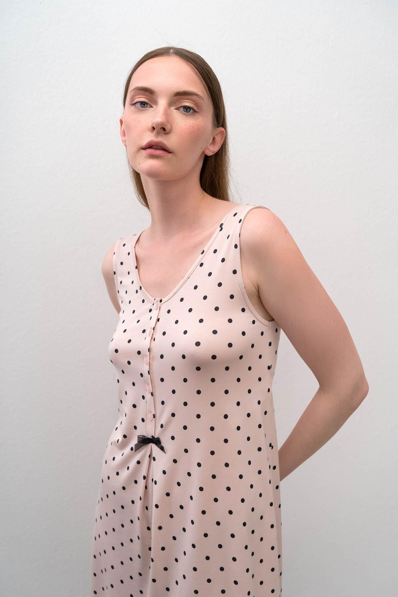 Polka dot Nightgown with placket