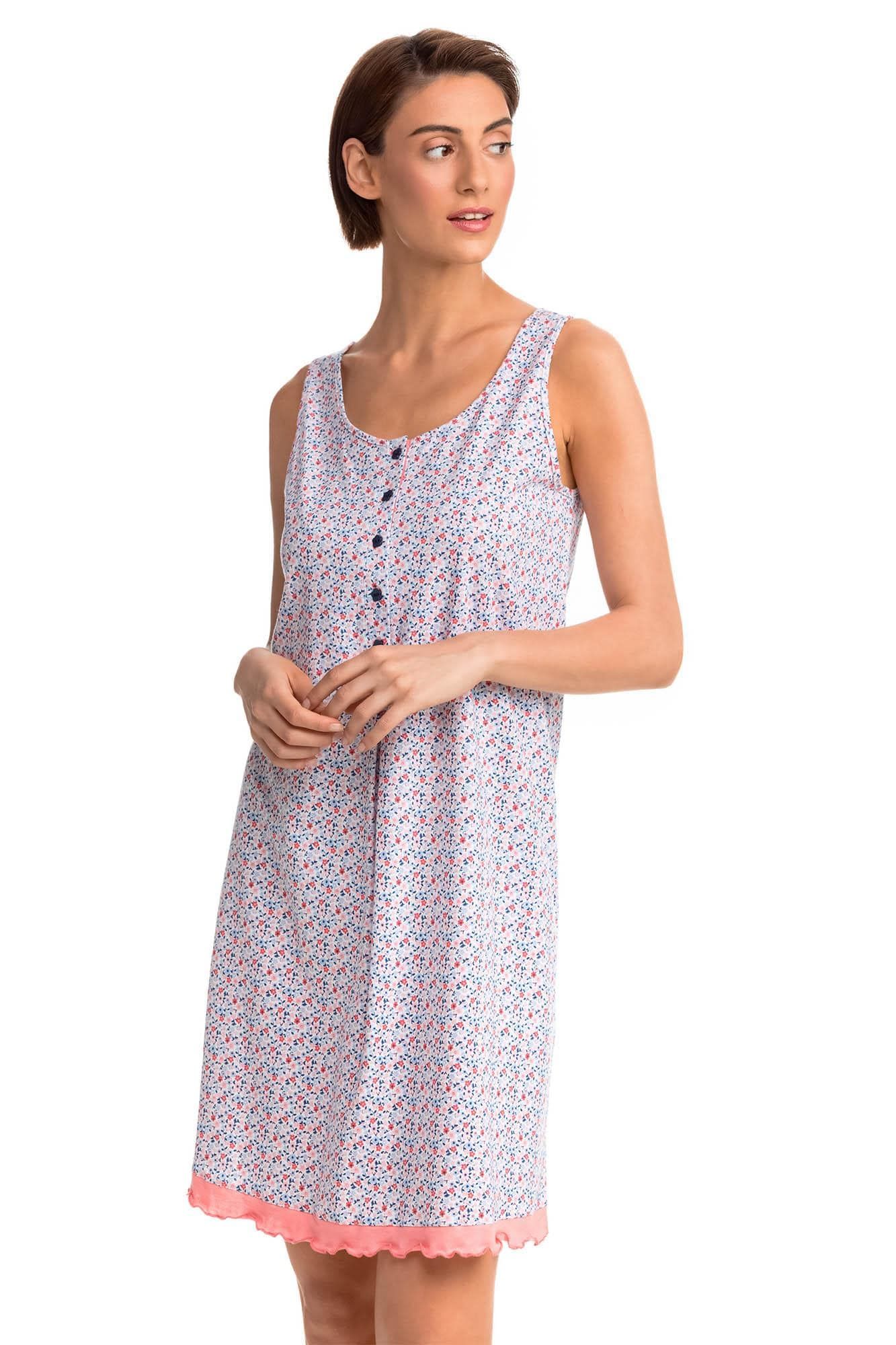 Sleeveless Nightgown with Buttons