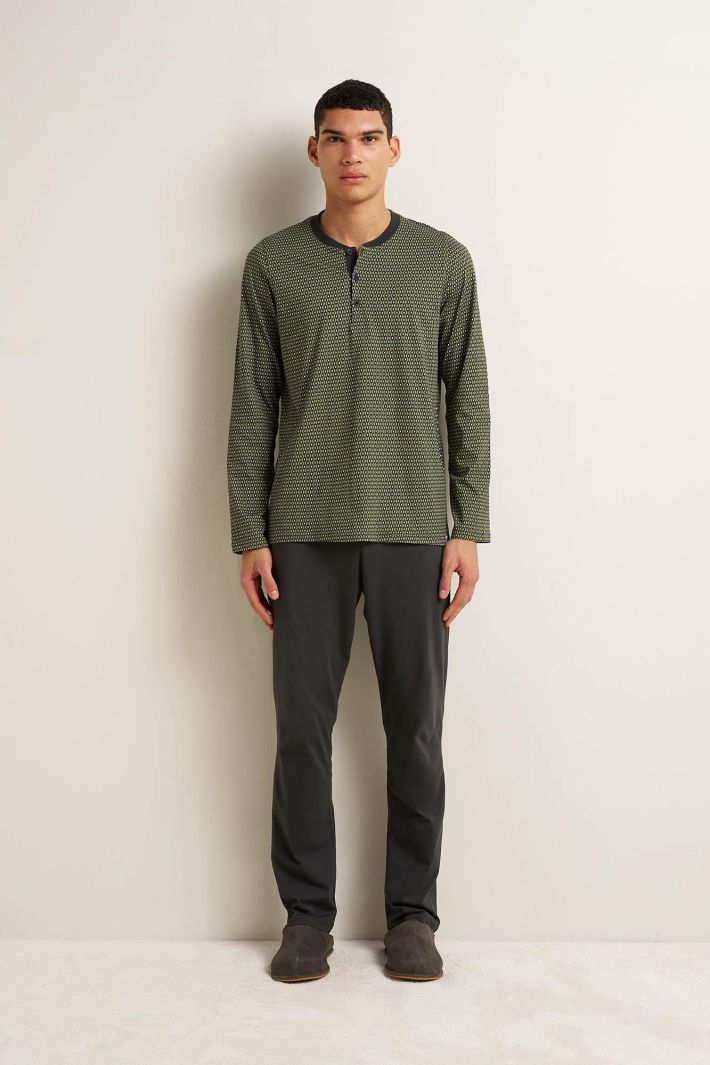 Men's Cotton Pyjamas with Button Placket