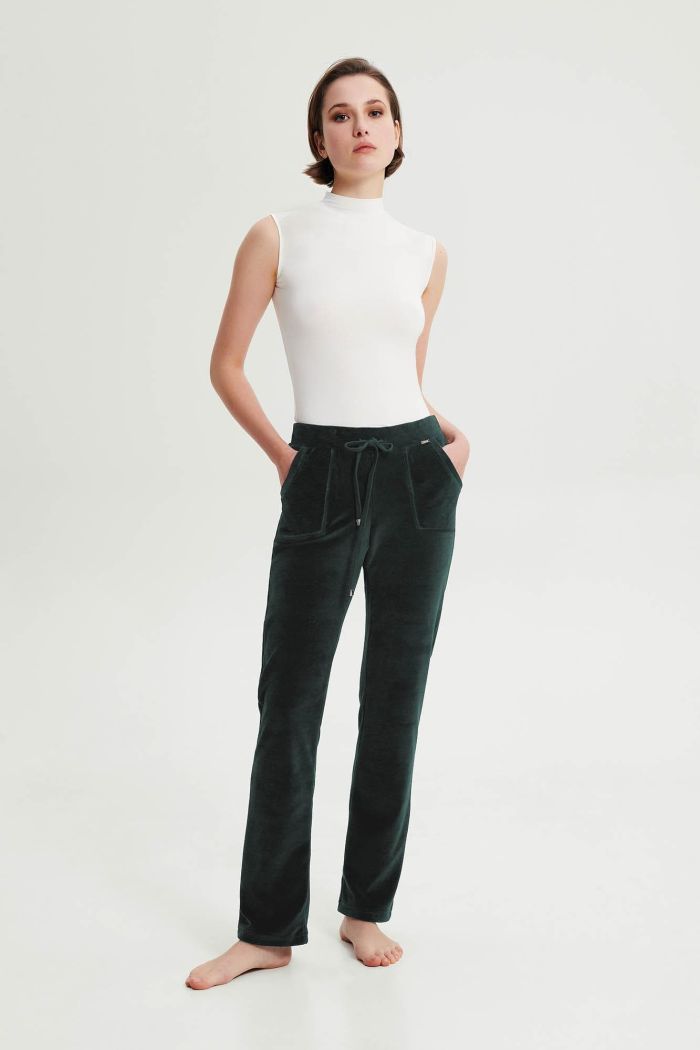 Plain Low Weist pantaloni de catifea cu buzunare