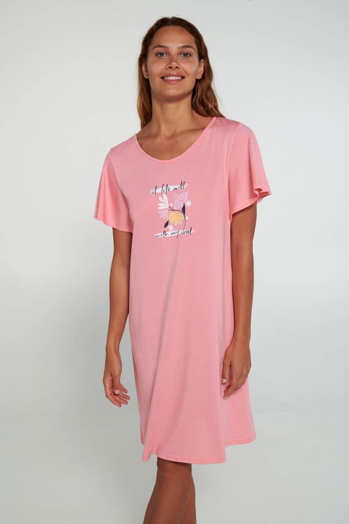 Nightgown with Short Sleeves