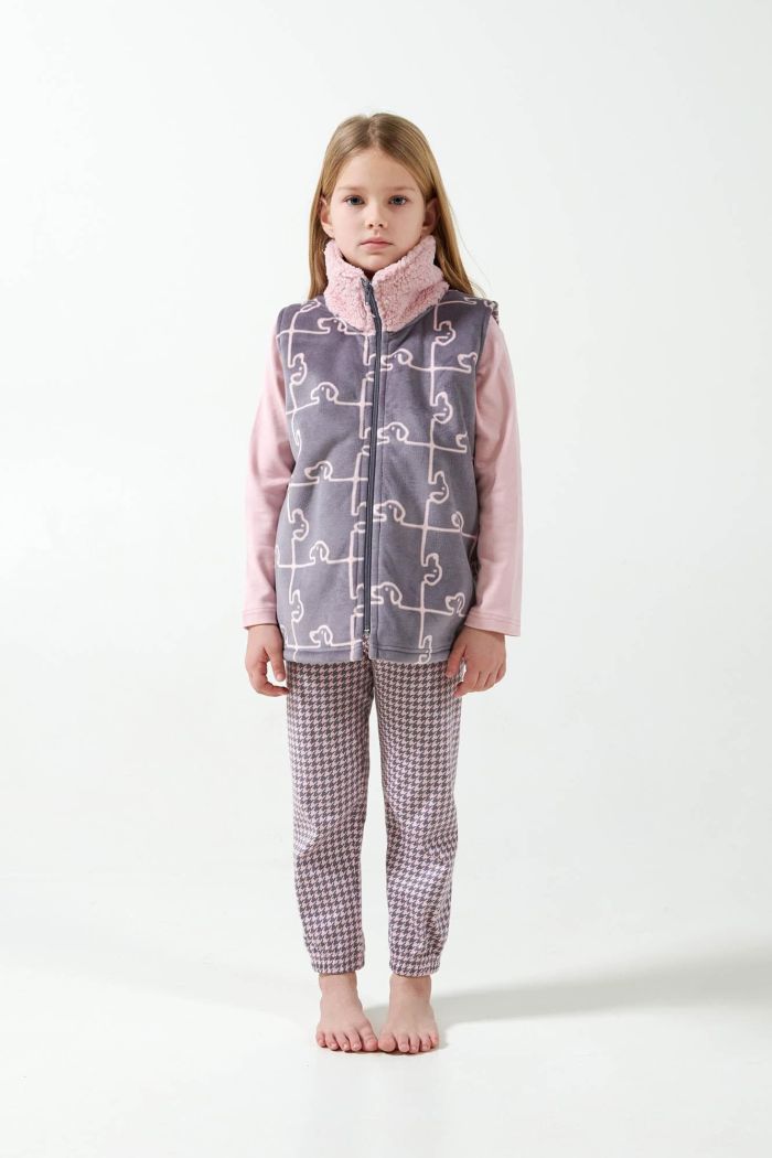 Kinderjacke mit Hundepuzzle-Motiv