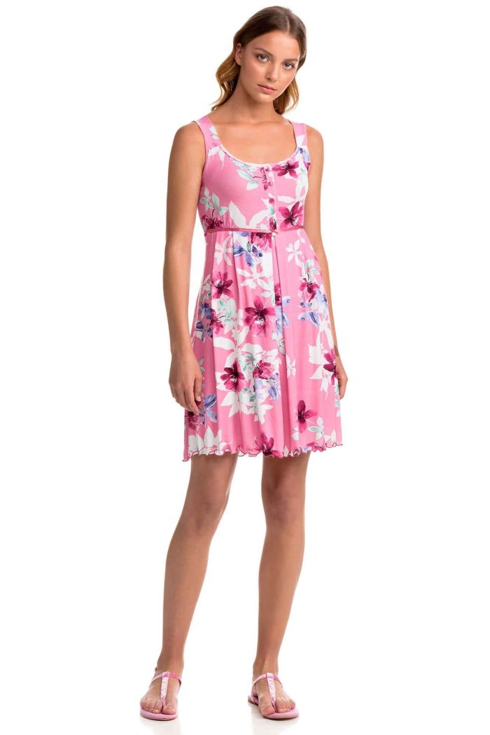 Sleeveless Nightgown with Button Placket