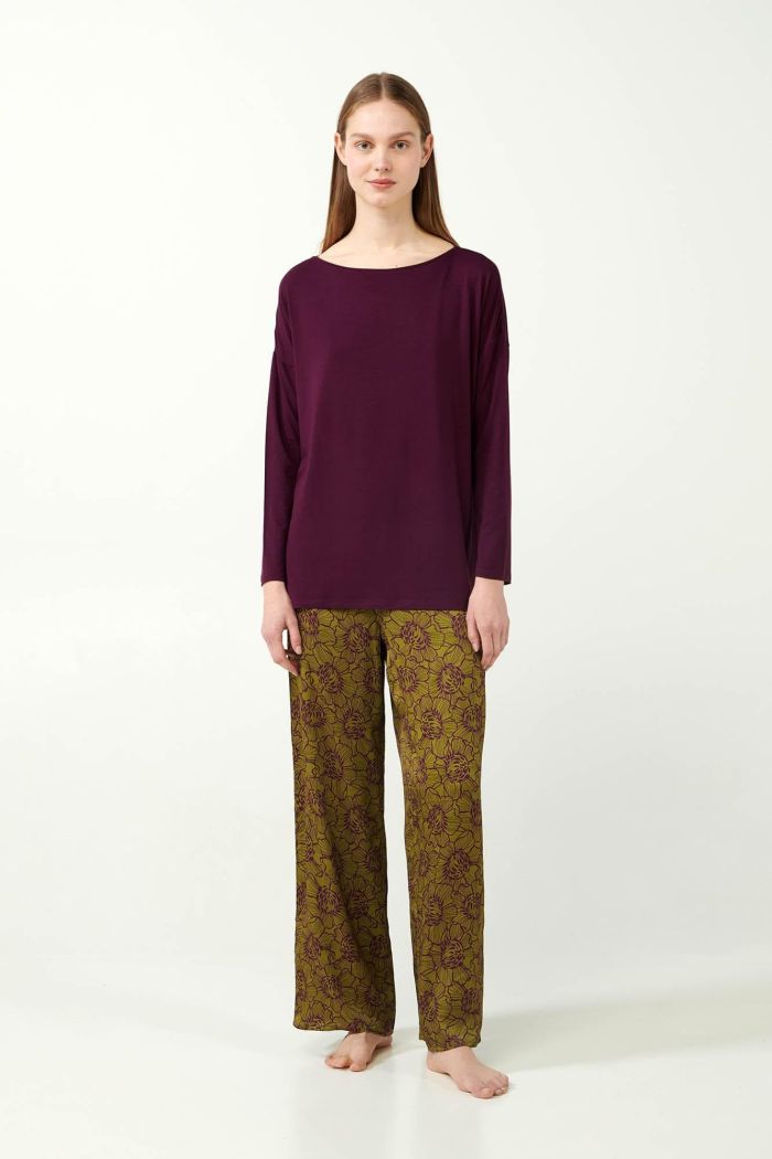 Violet Anemone Viscose Pyjamas