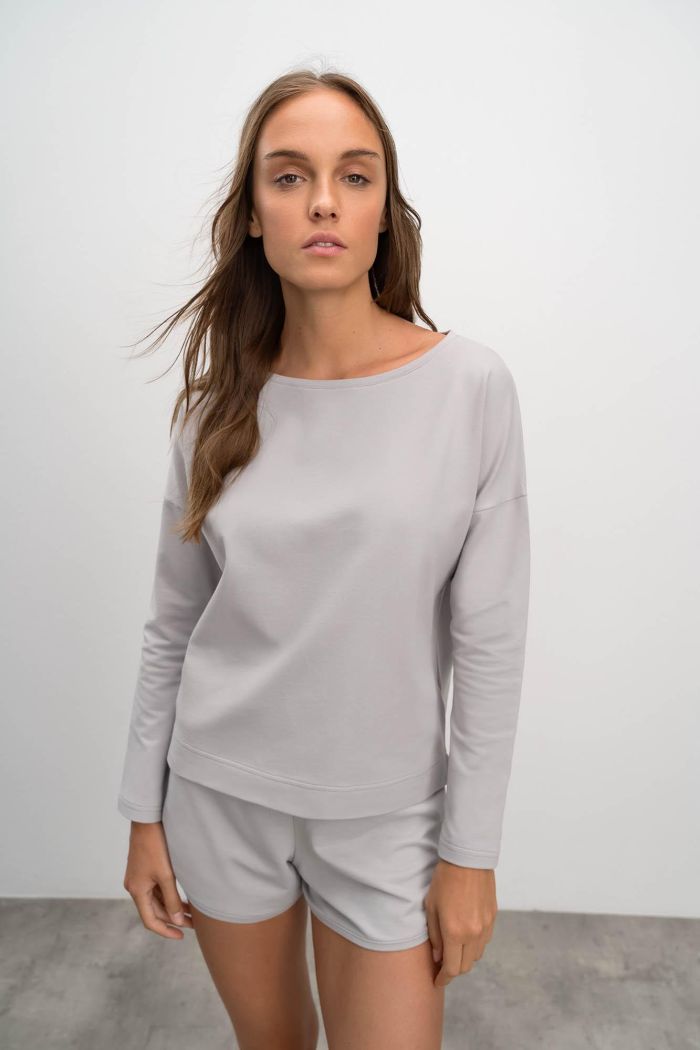 Long Sleeve Plain Blouse