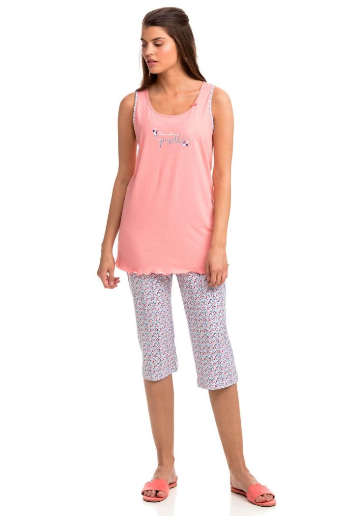 Sleeveless Print Pyjamas