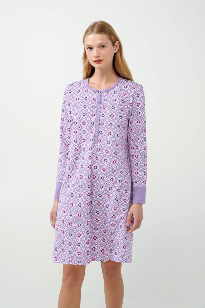 Lilac Kaleidoscope Cozy Nightgown