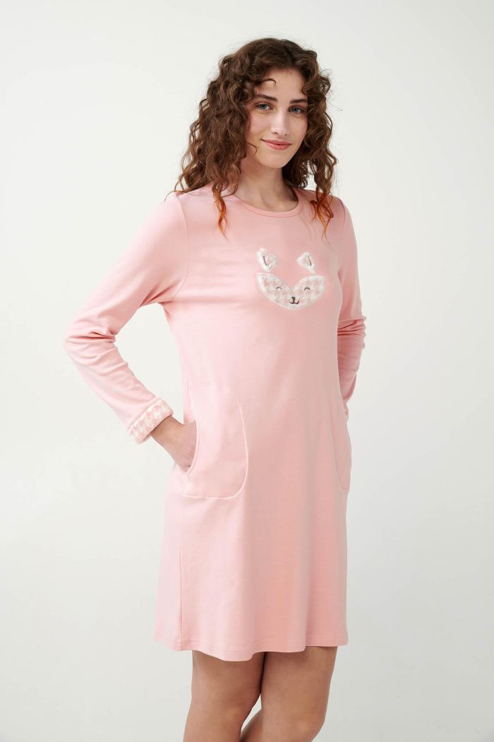 Pink Cotton Interlock Nightgown