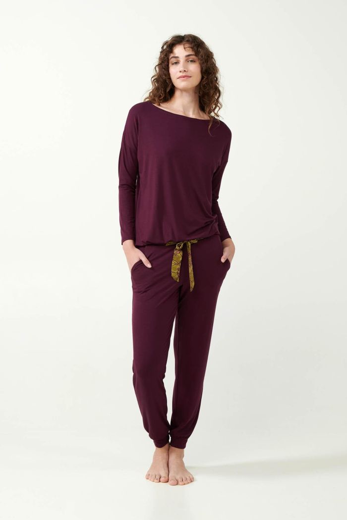 Violet Viscose Pyjamas