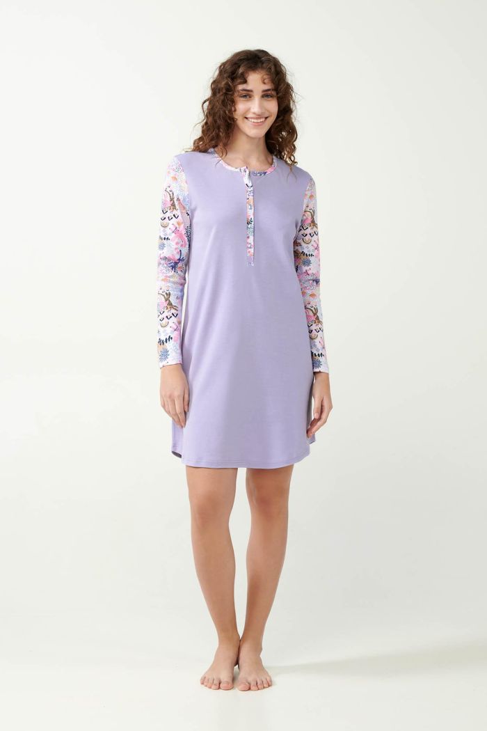 Nightgown with Button Placket