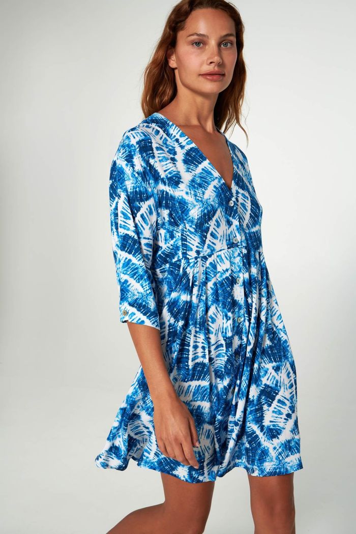 Printed Buttoned Dress