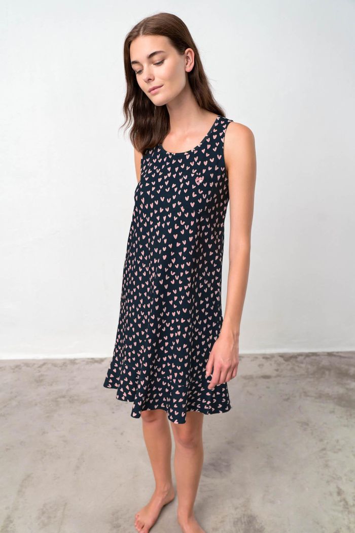 Sleevless Printed Nightgown