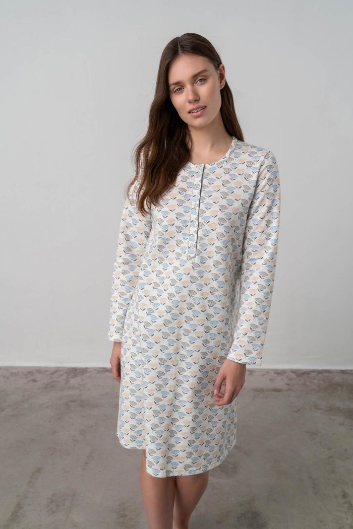 Nightgown with Button Placket