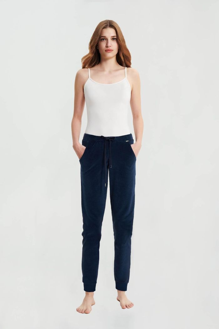 Plain High Weist Velvet Pants