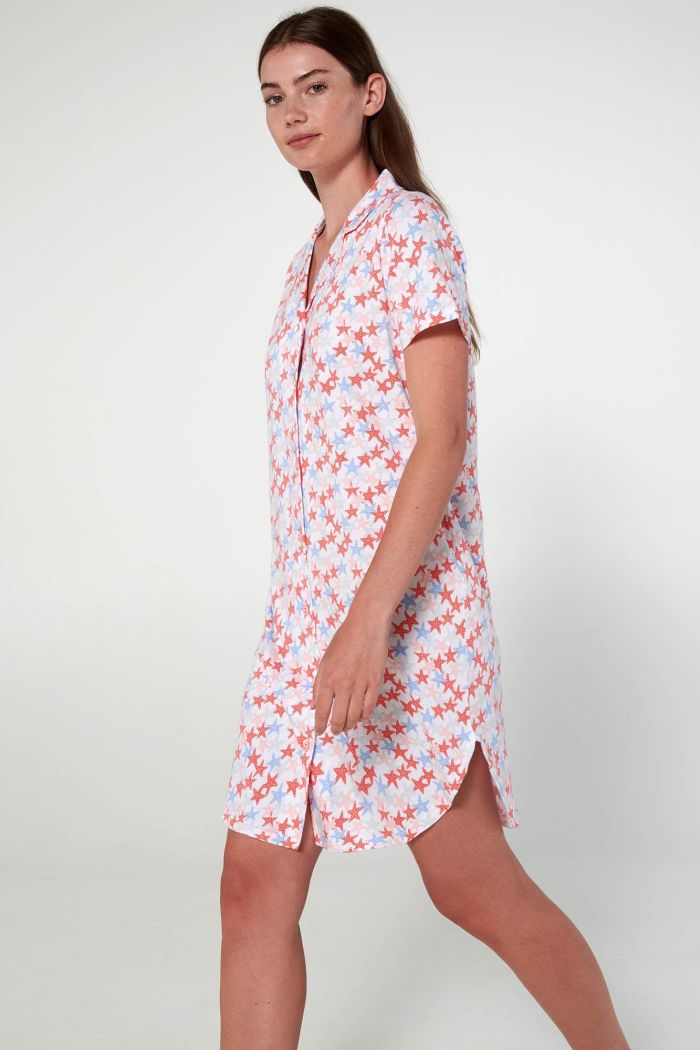 Printed Buttoned Nightgown