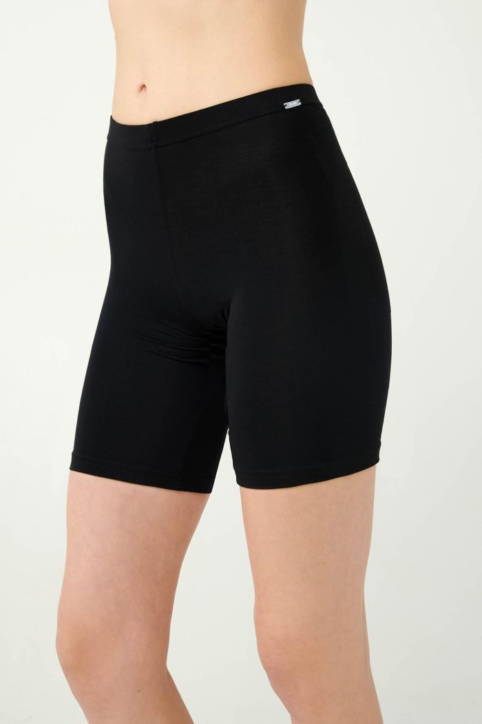 Micromodal Μαύρο Biker Shorts