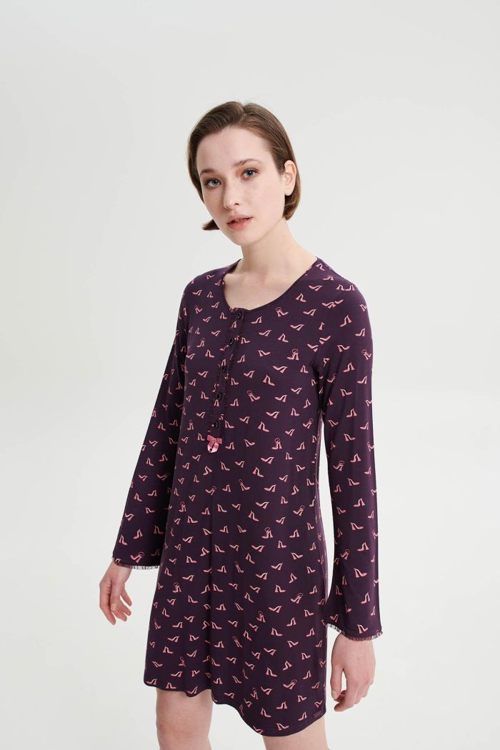 Nightgown with Button Placket