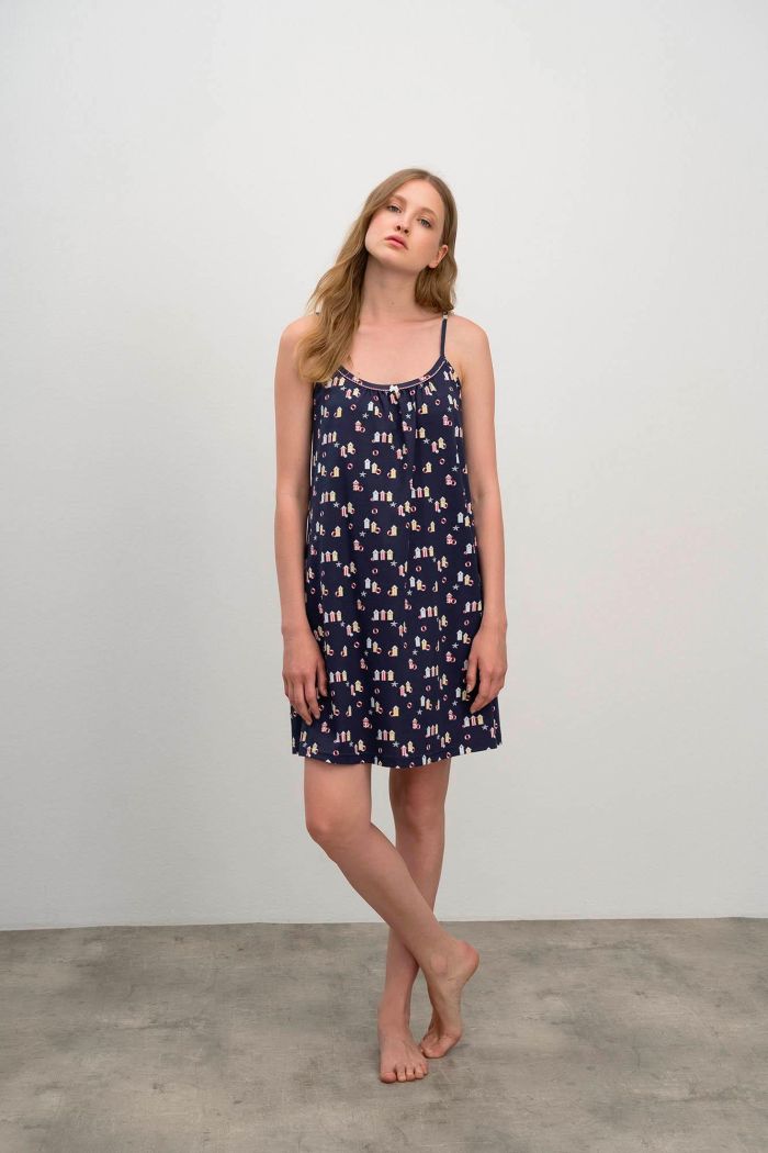 Printed Nightgown with Straps