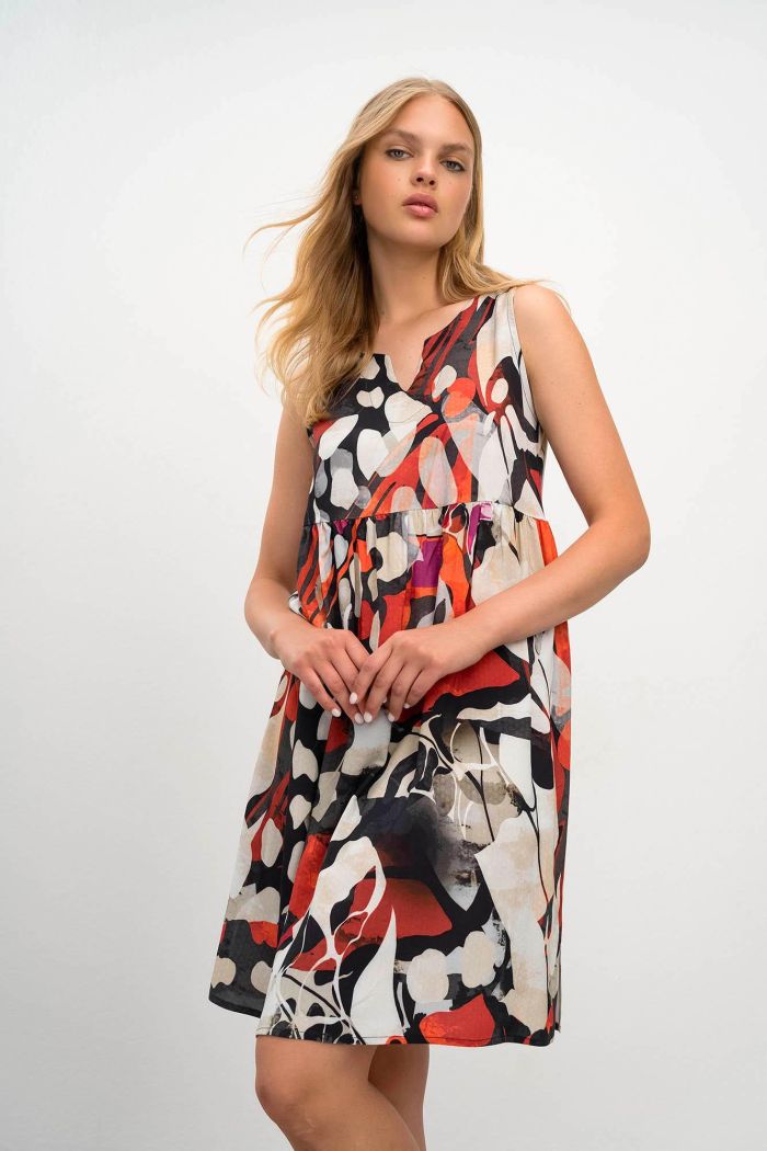 Sleeveless Printed Dress