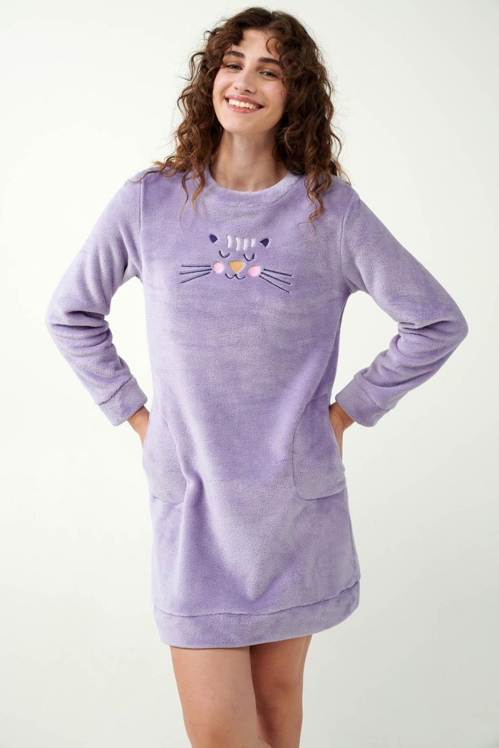 Fleece Nightgown with Pockets