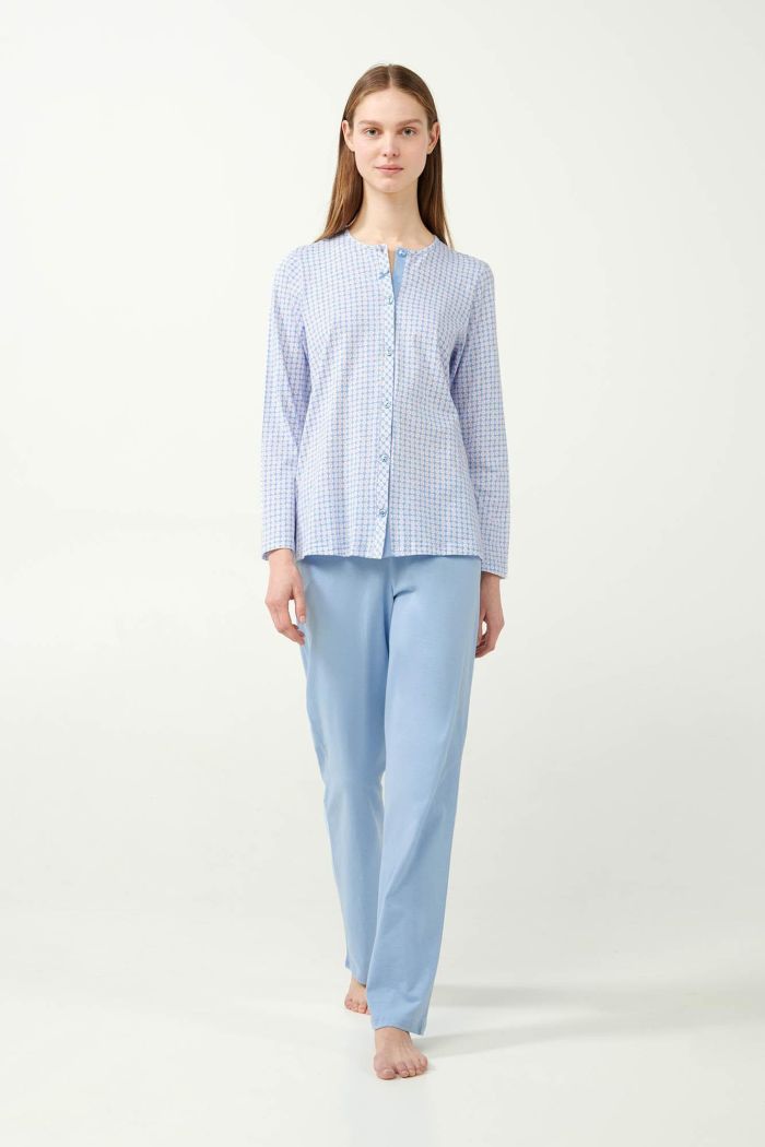 Classic Geometric Print Buttoned Pyjamas