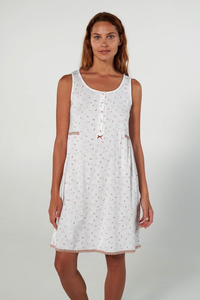 Nightgown with Button Placket