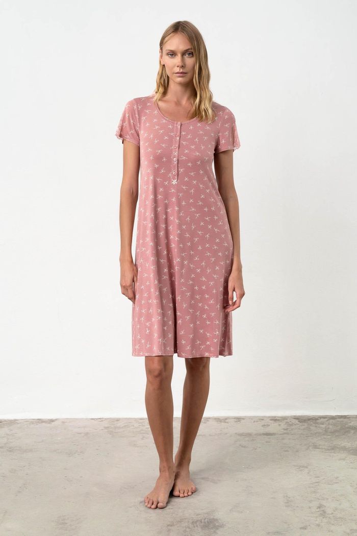 Nightgown with Button Placket