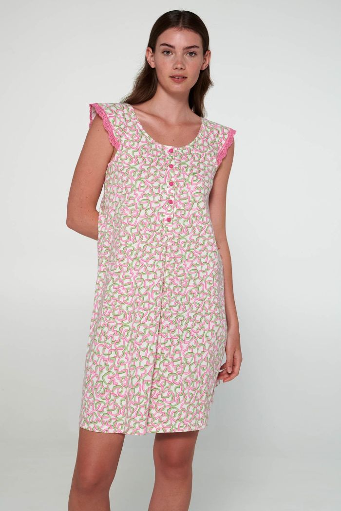 Nightgown with Button Placket