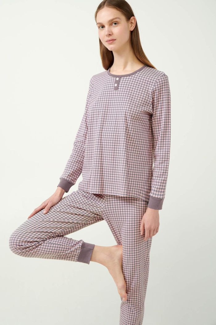 Pijama clasică Houndstooth